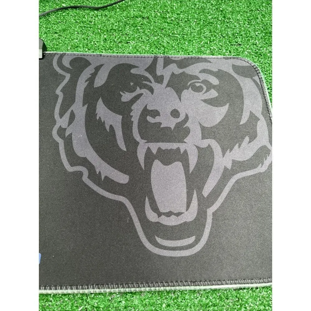 NFL Chicago Bears 3D Optical Mouse & Soft Cloth RGB Mouse Pad‎ Lighted Tested